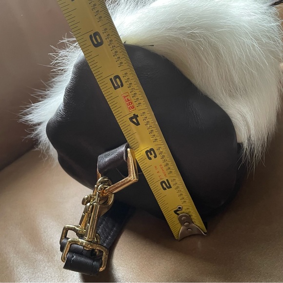 Bonnie Martin calf hair pony hair leather barrel bag 90s Y2K white brown vintage - Picture 11 of 12